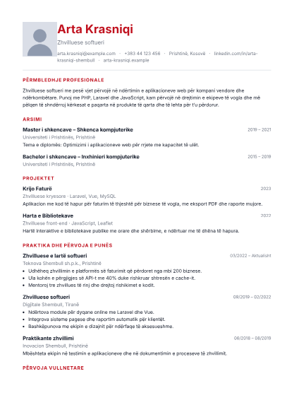 Parapamje e modelit Student